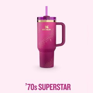 IN HAND!!! NIB Barbie x Stanley Tumbler Pink ’70s SUPERSTAR 40oz Quencher